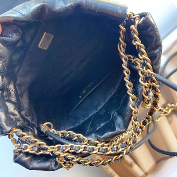 Chanel Calfskin Quilted Mini Chanel 22 Black Bag - Picture 5 of 6